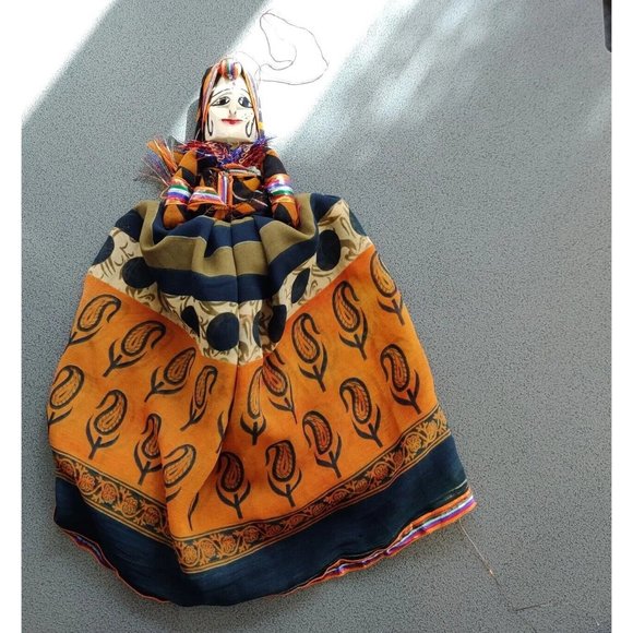 Topsy RAJASTHANI PUPPET Katnputi Indian Wooden Handmade Puppet Male Female RARE - Picture 5 of 16